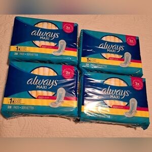 Always Maxi size 1 without wings 28 per package, 4 packages total